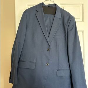 Marc Anthony navy blue suit.  Jacket 42R and pants 34/32